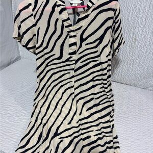 H&M Black and Cream Patterned Dress